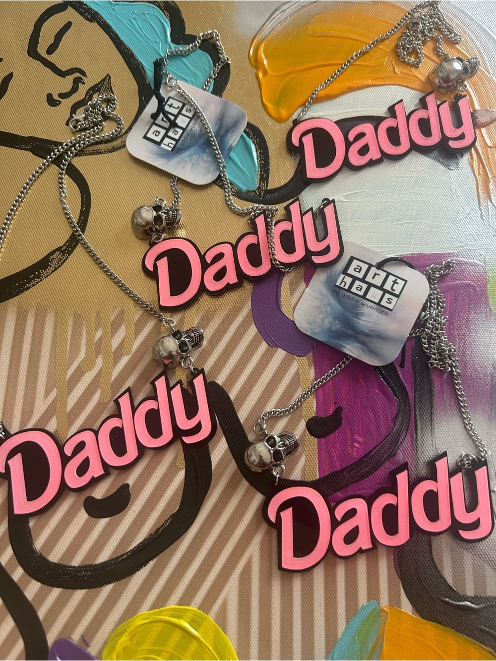 Pink "Daddy" Pendant Necklace - Stylish Men’s Statement Jewelry